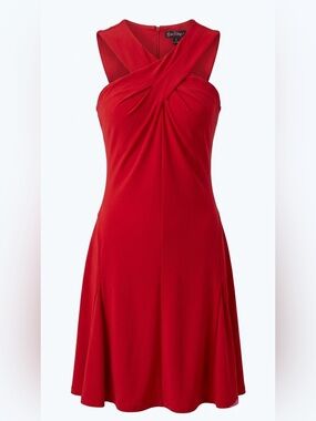 Michael Kors Red One-Shoulder Cross-Front Dress
